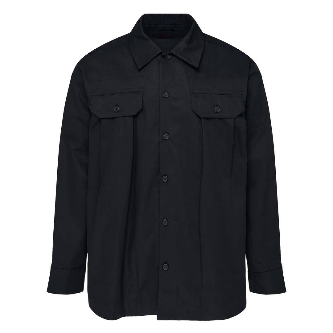 Military Cotton Twill Overshirt - 1
