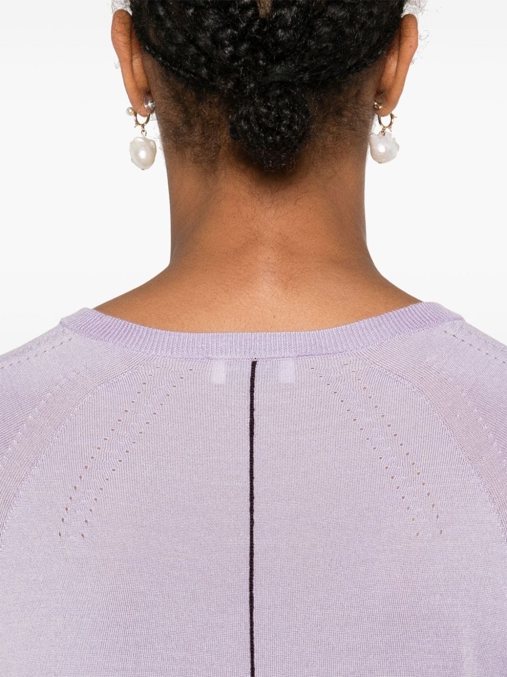 pointelle-trim sweater - 5