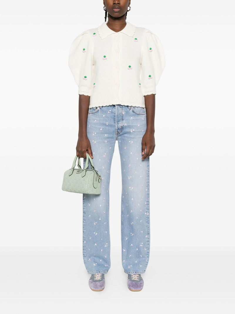 STINE GOYA puff-sleeve embroidered cardigan outlook