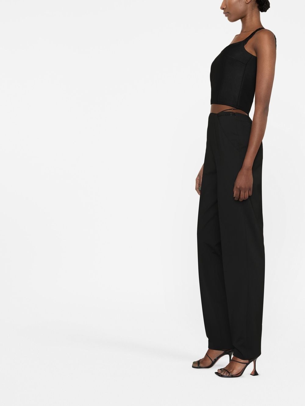 high-waisted straight leg trousers - 3