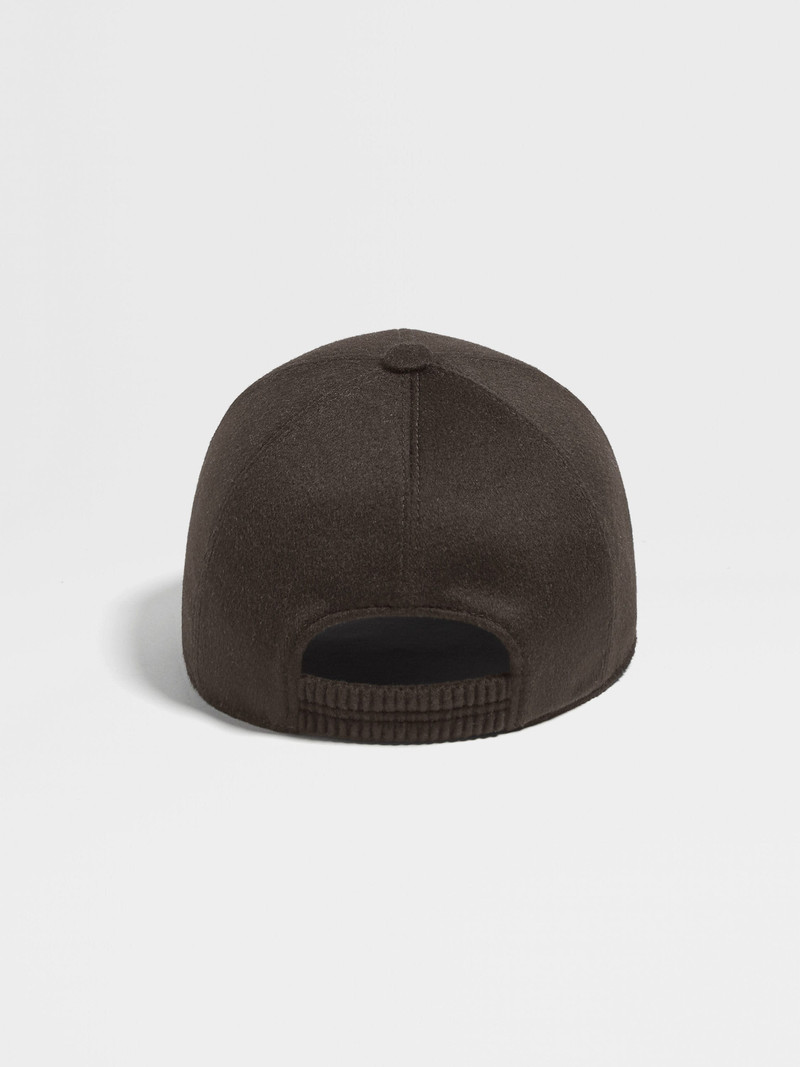 DARK BROWN OASI CASHMERE BASEBALL CAP 3