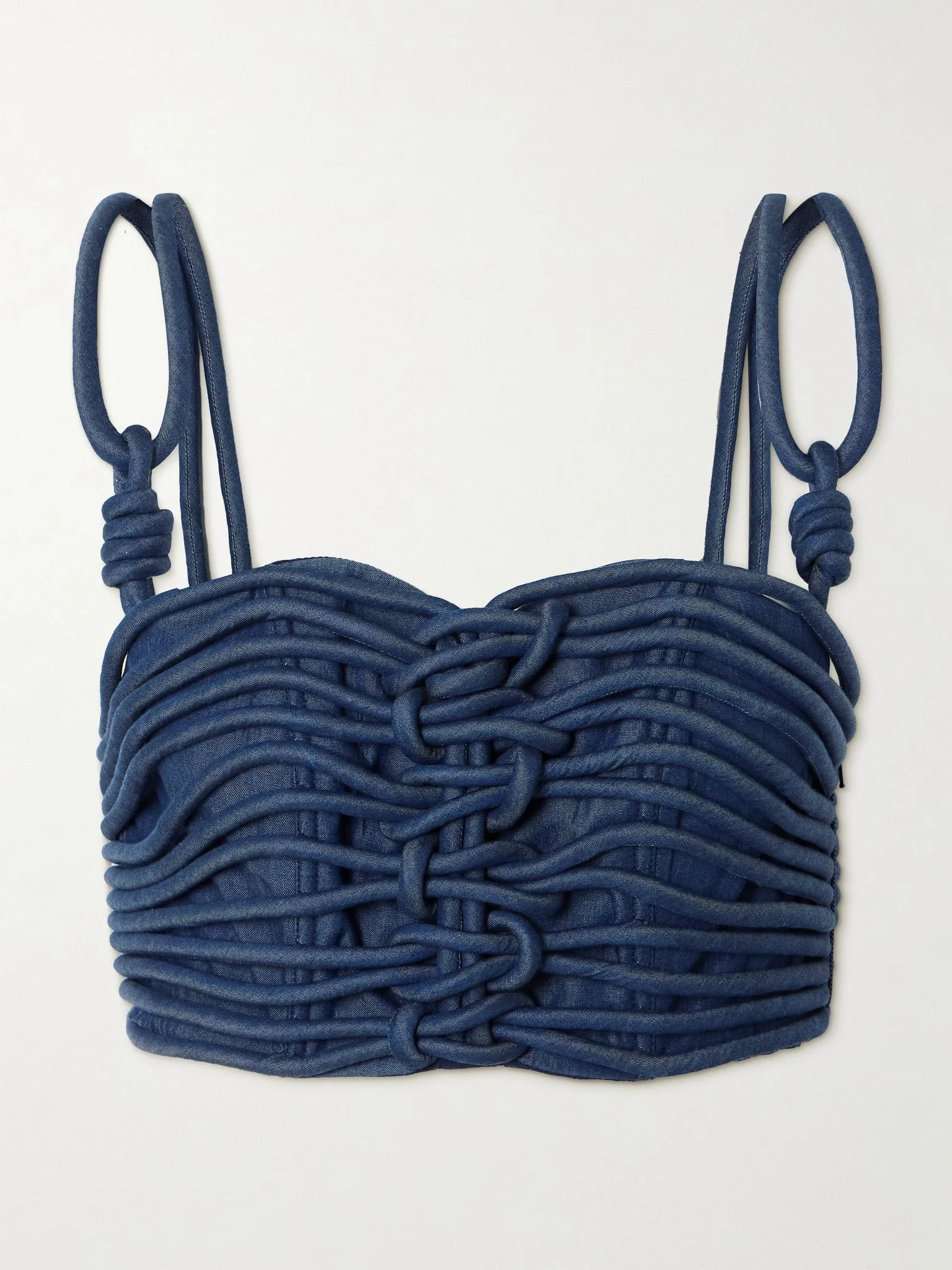 Redes cropped corded chambray top Indigo - 1