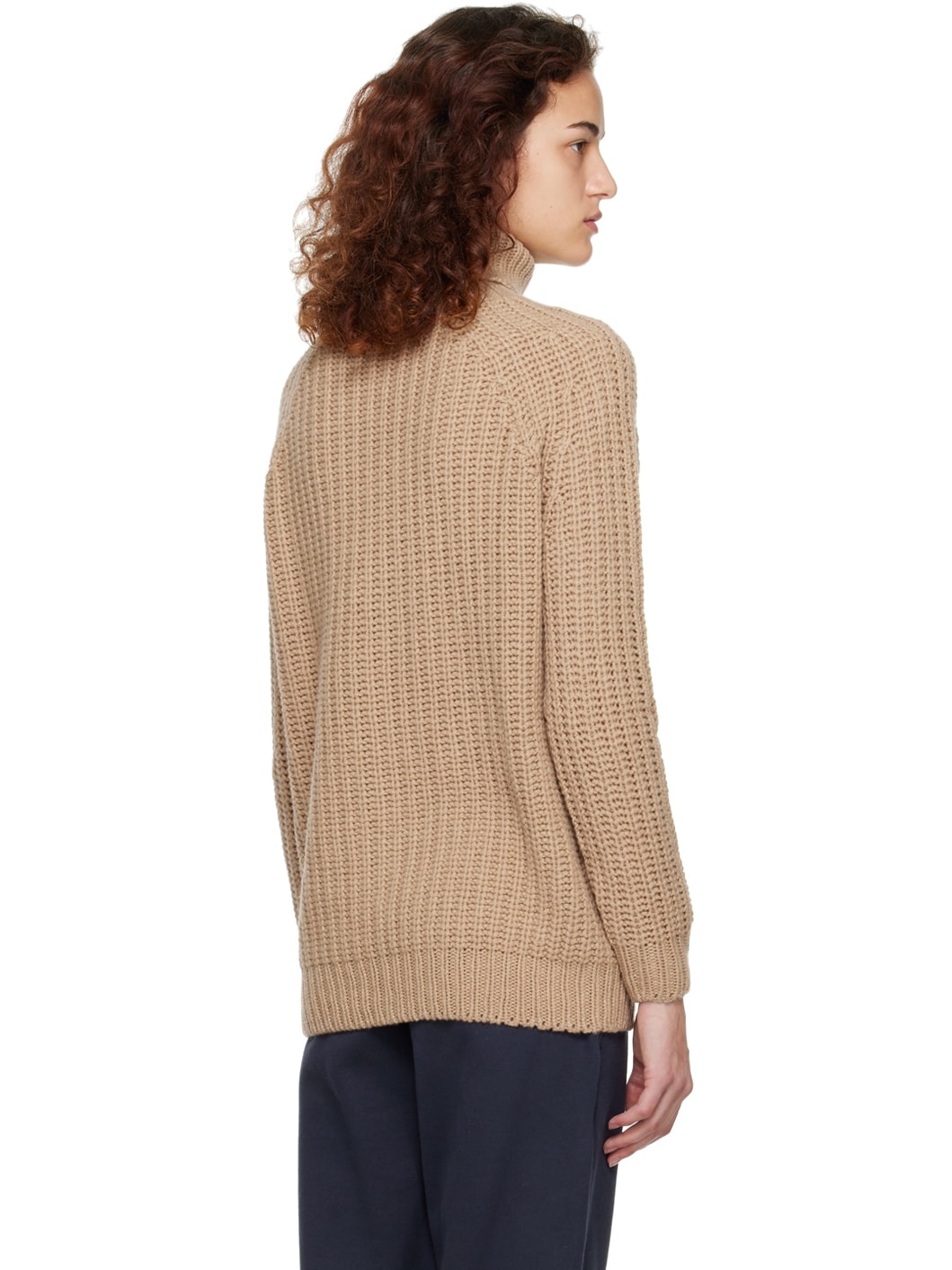 Beige Chunky Turtleneck - 3