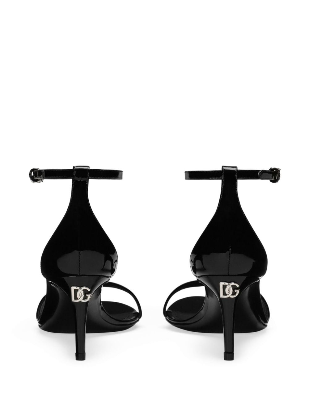 logo-plaque patent-leather sandals - 3
