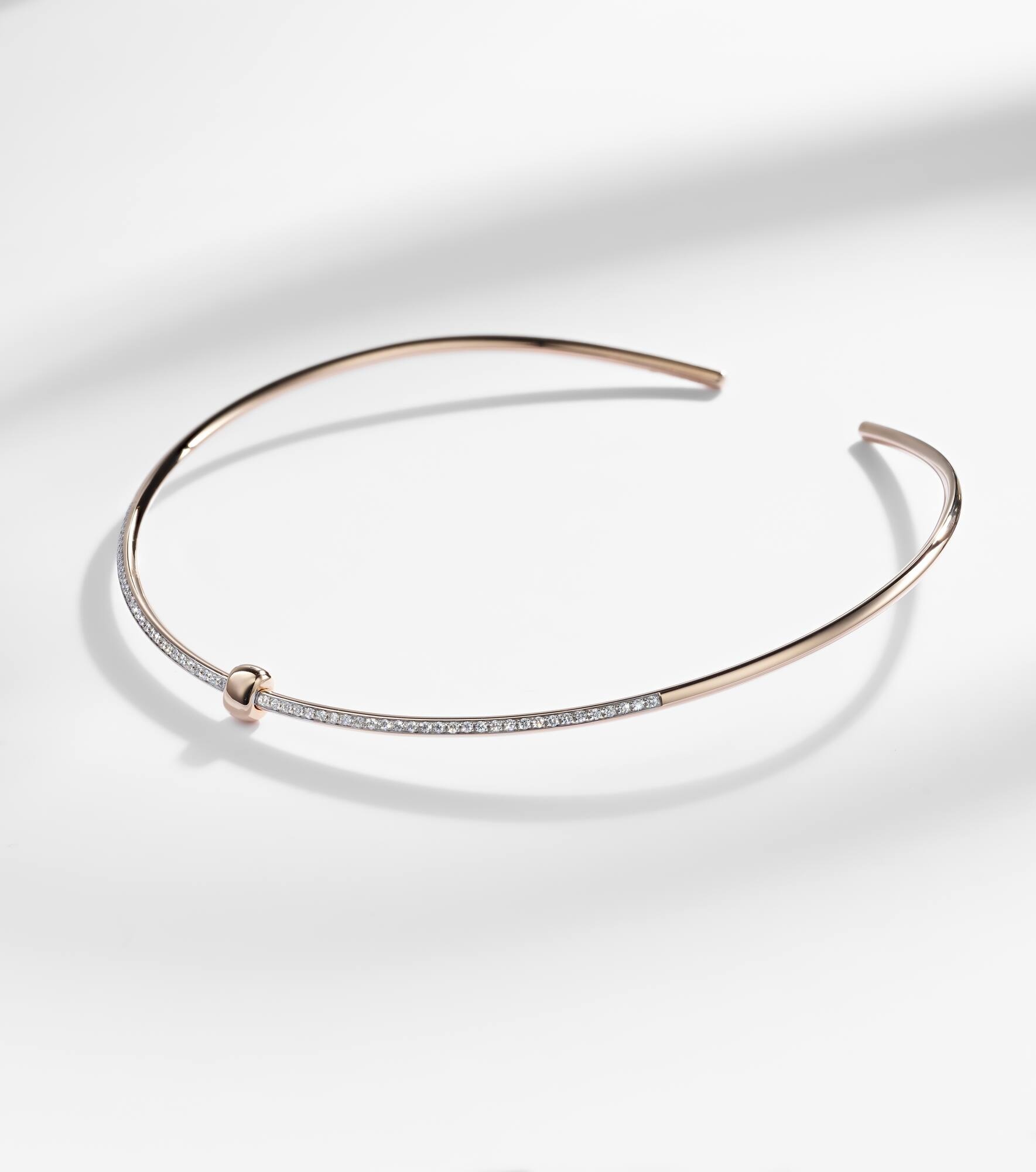 Together 18kt rose gold choker with diamonds - 5