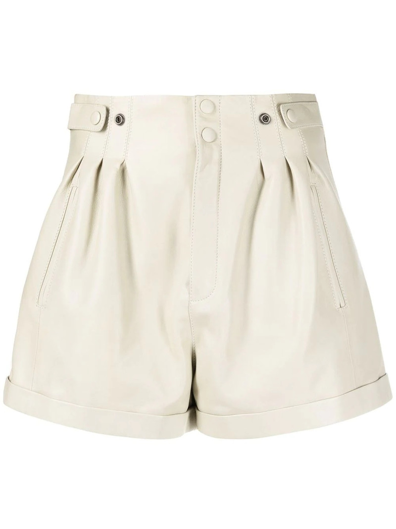high-waisted leather shorts 1