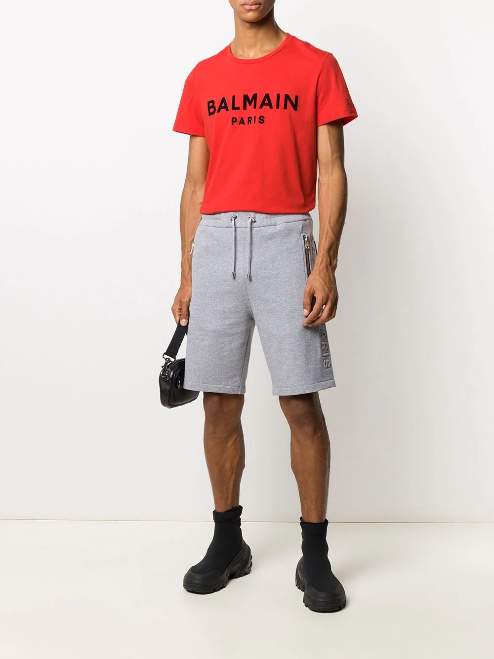 Balmain logo flocked T-shirt - 2