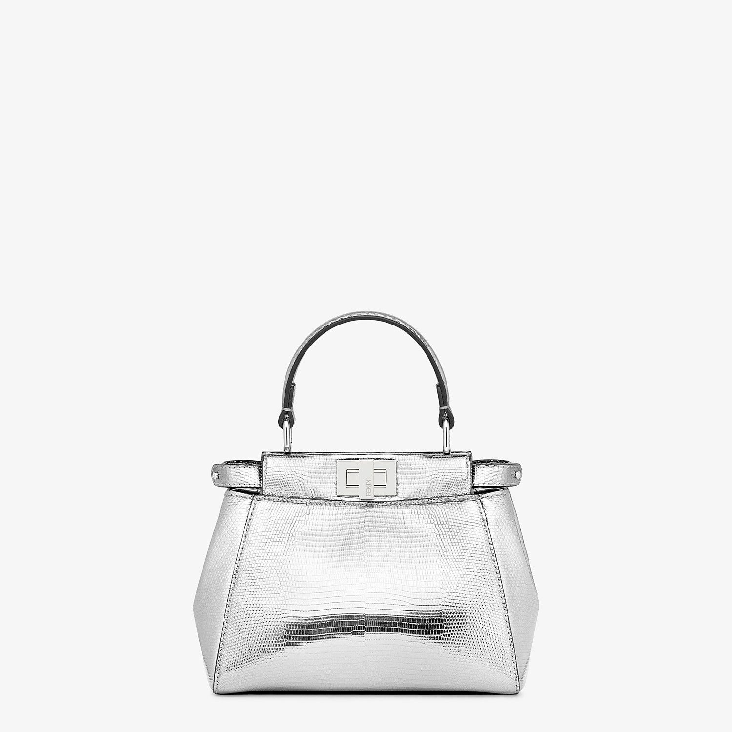 Mini-bag in silver lizard - 1