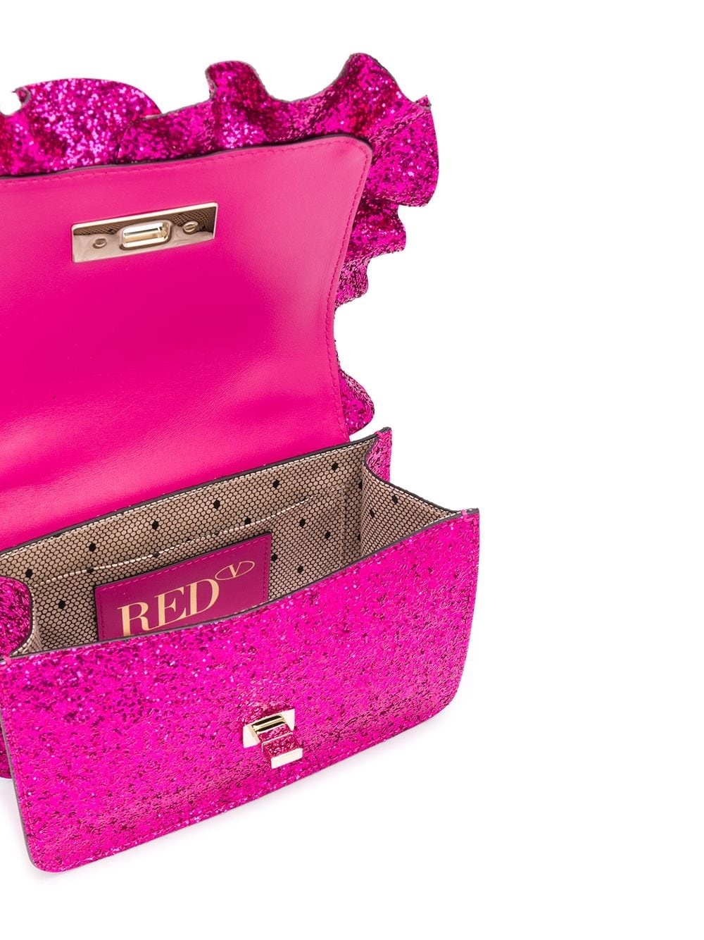 ruffle-detailed glitter crossbody bag - 5