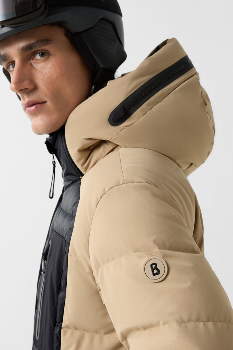 Bond down ski jacket in Beige/black 6