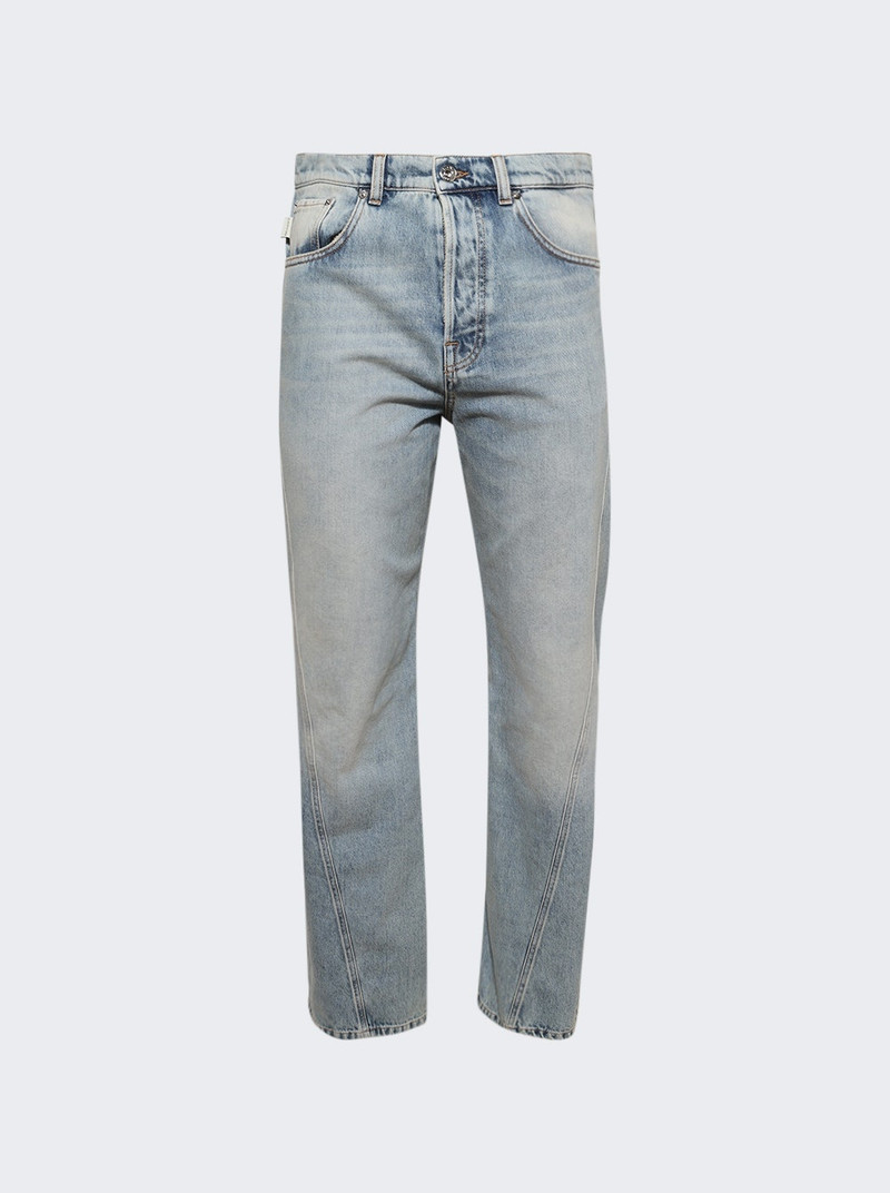 Twisted Straight Leg Jeans Light Blue - 1
