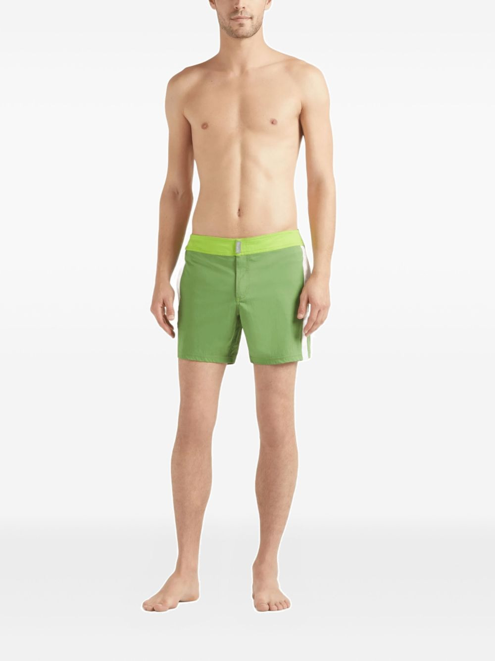 flat-waistband side-striped swim trunks - 2