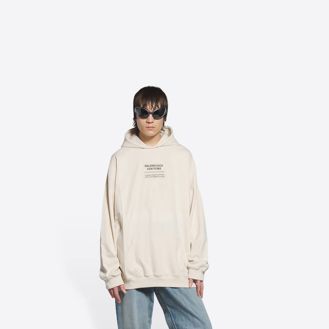 Couture Boxy Hoodie in Beige - 3