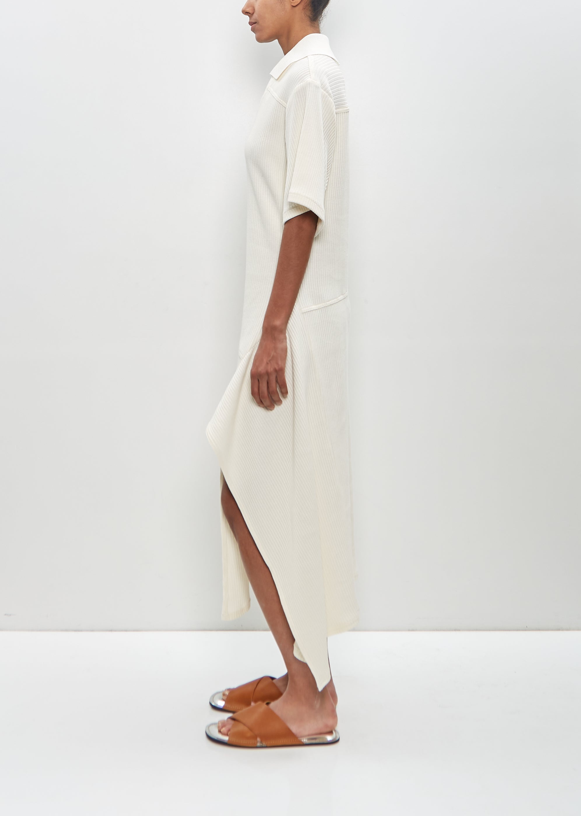 Cotton Knit Collar Dress - 2