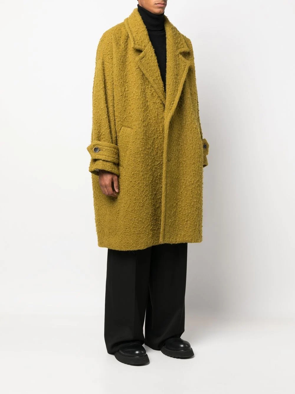 oversized textured-finish coat - 3