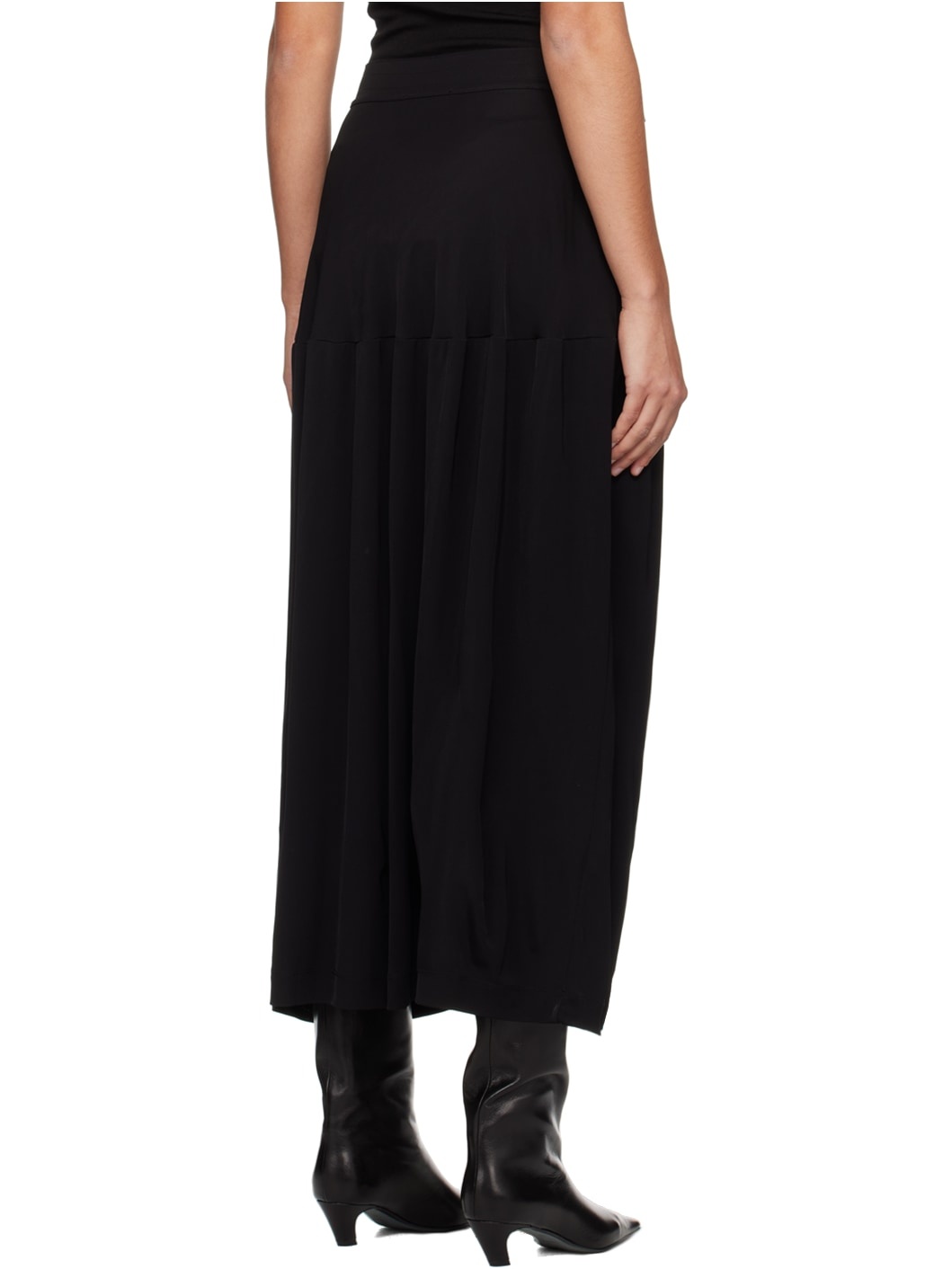 Black Self-Tie Maxi Skirt - 3