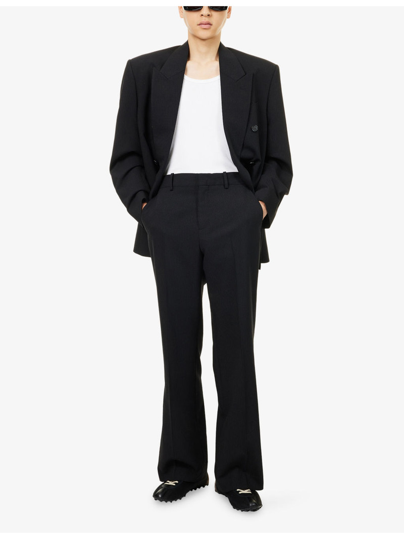 Acne Studios Palvin Pin-Dot Stripe Barrel-Leg Wool-Blend Trousers outlook