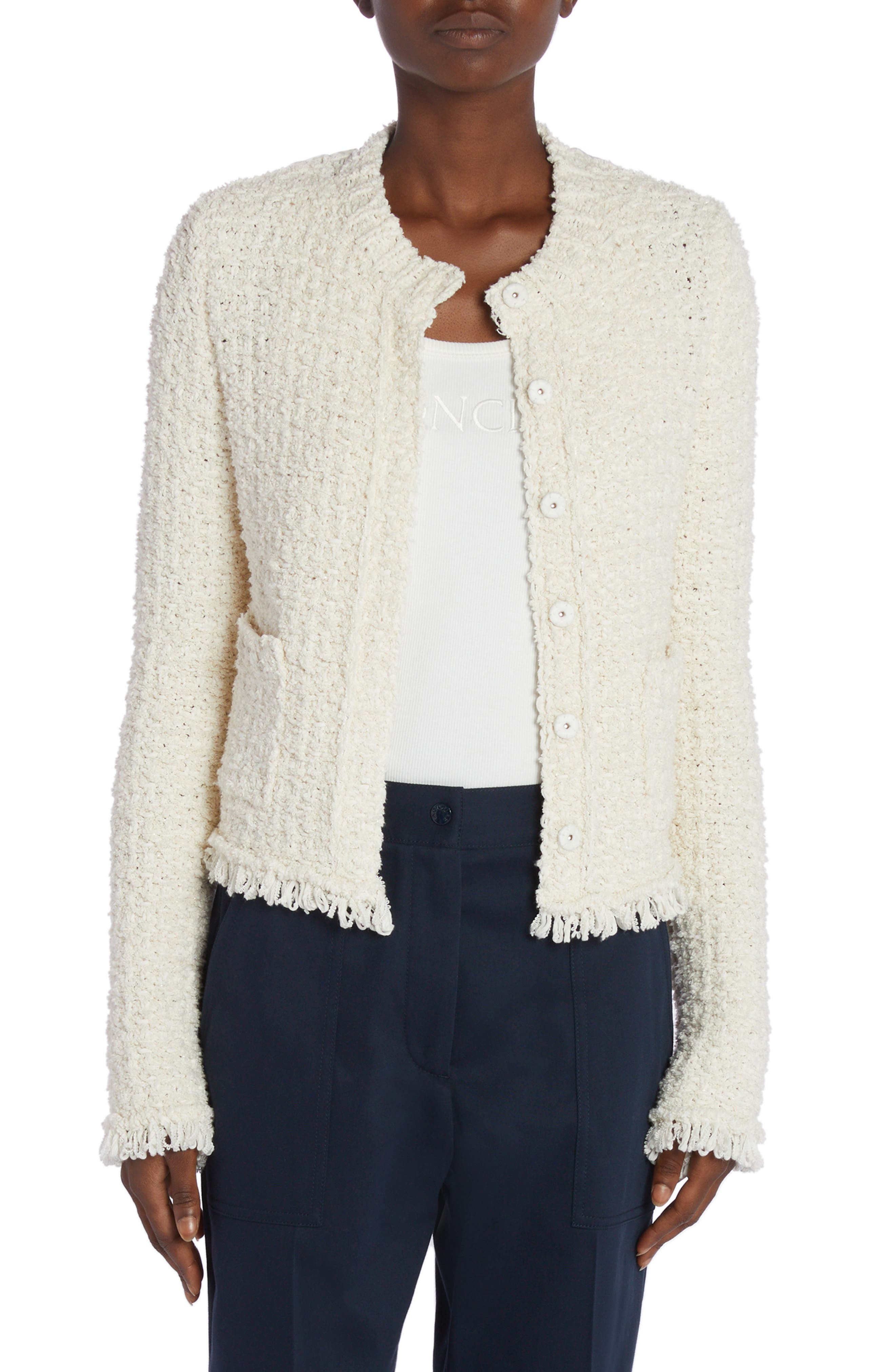 Textured Knit & Quilted Nylon Cardigan - 1