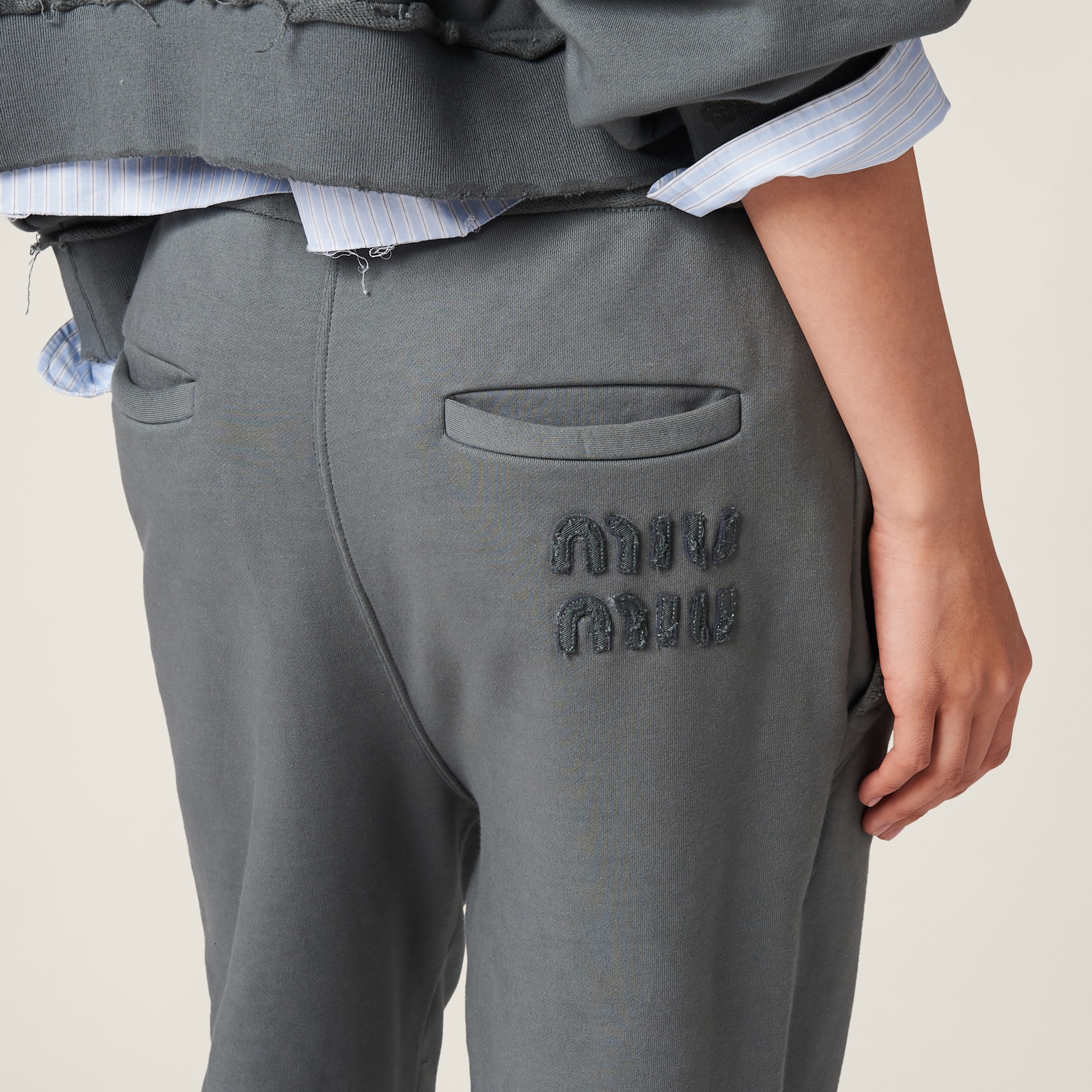 Garment-dyed cotton fleece pants - 6
