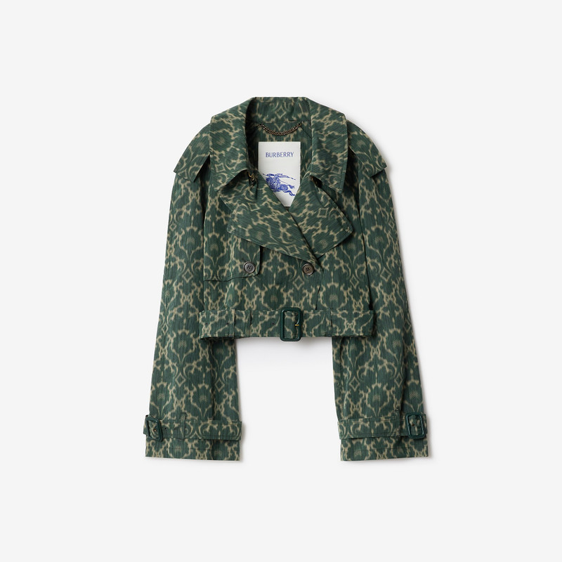 Cropped Baroque Viscose Blend Trench Jacket 1