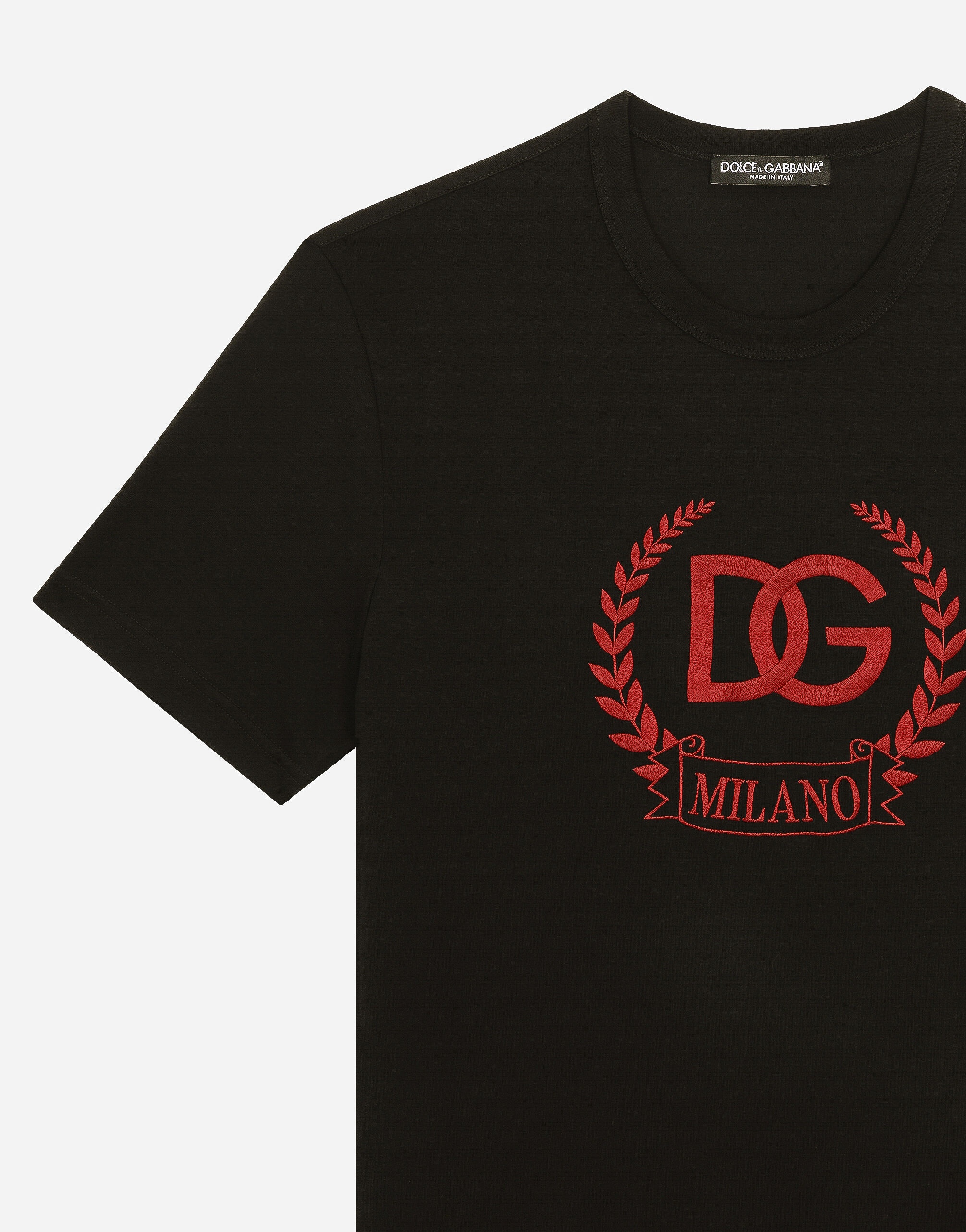 Cotton T-shirt with DG Milano logo embroidery - 3