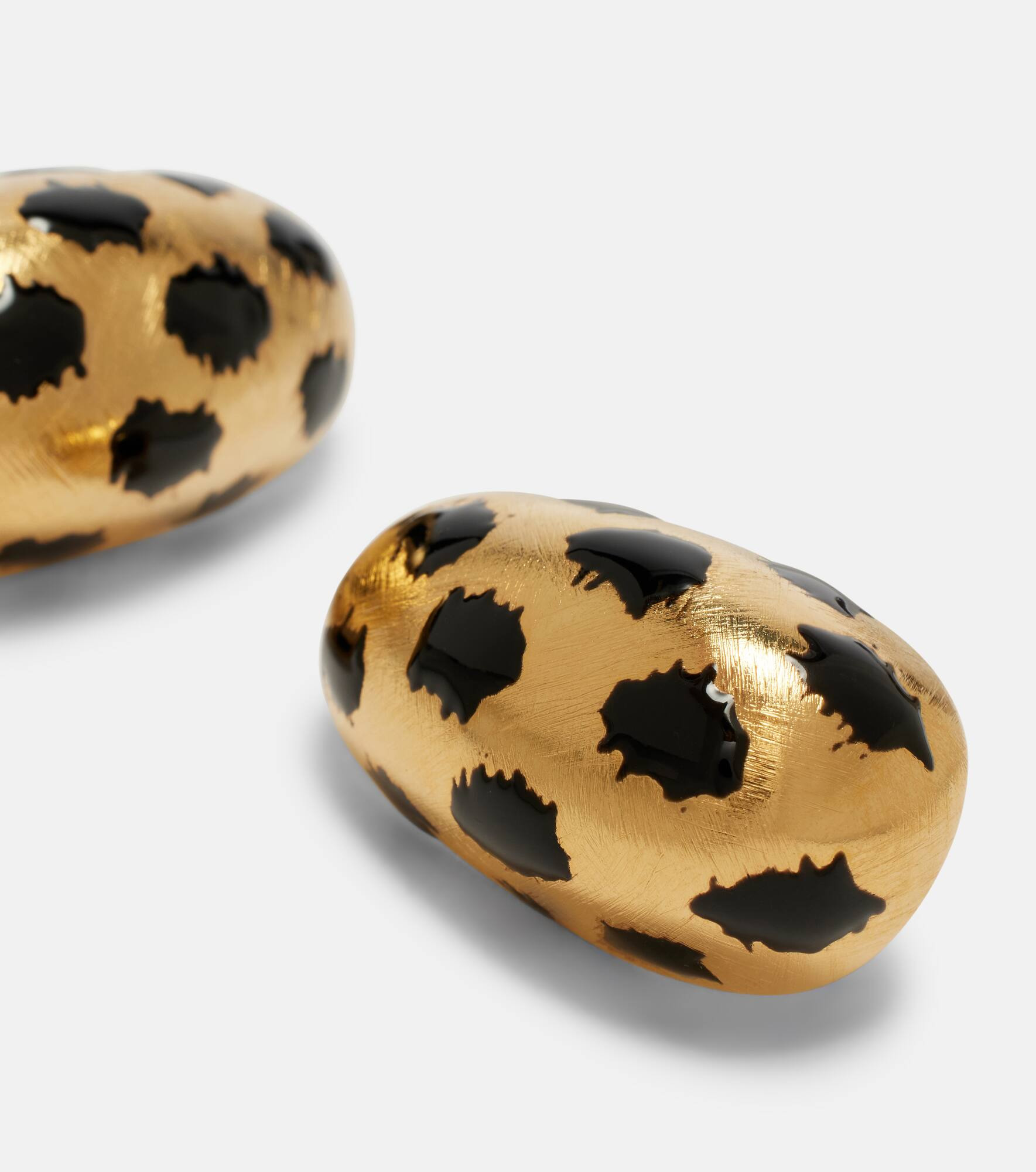 Curvo Large leopard-print earrings - 4