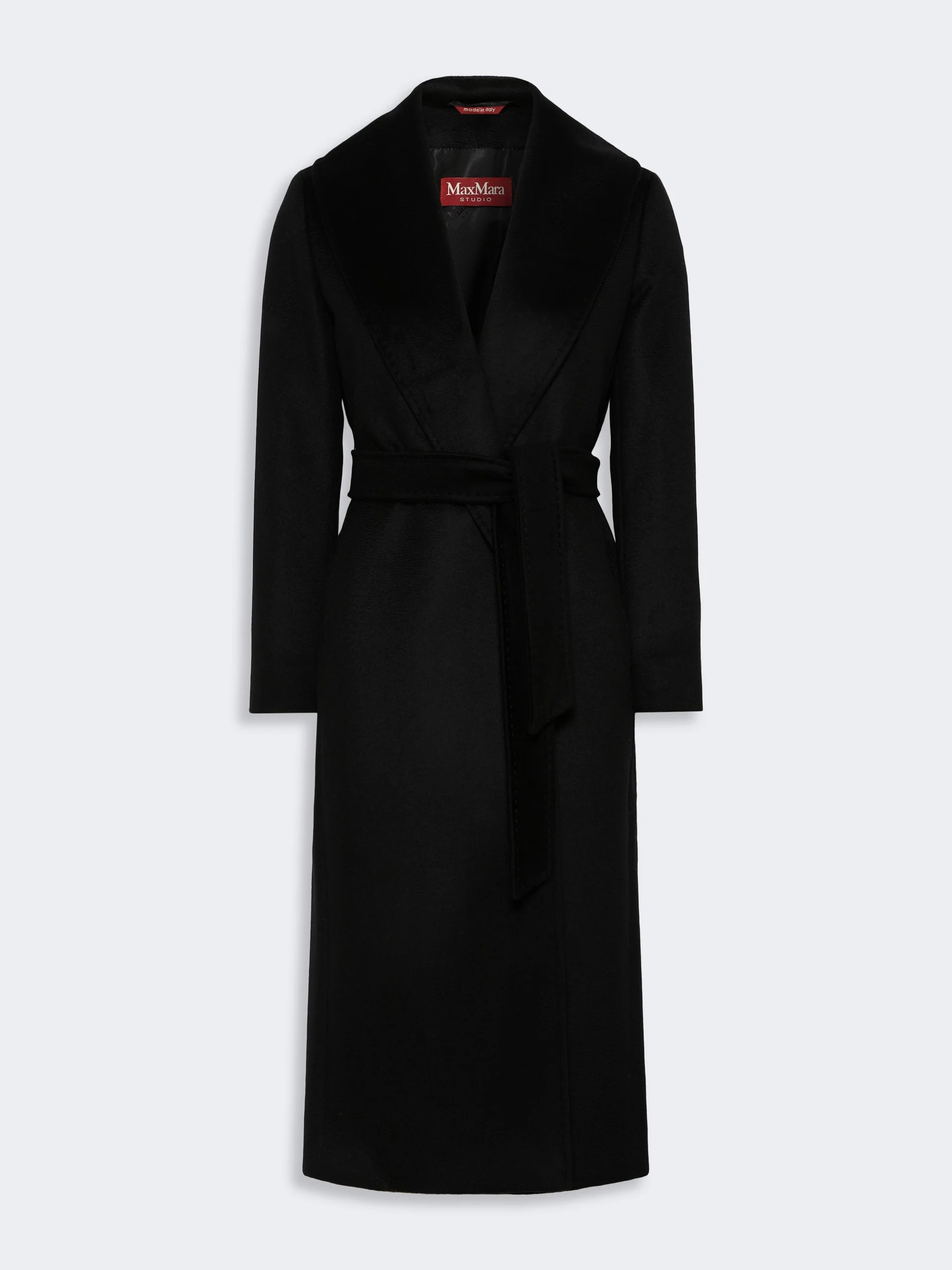 LORIANA Wool wrap coat - BLACK - 1