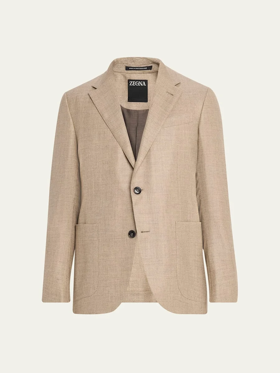 Men's Patch-Pocket Melange Single-Breasted Sport Coat - 1