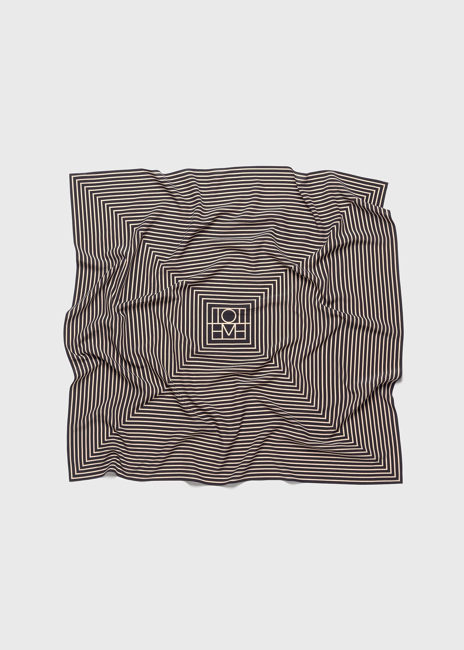 Signature monogram silk blanket scarf black - 4