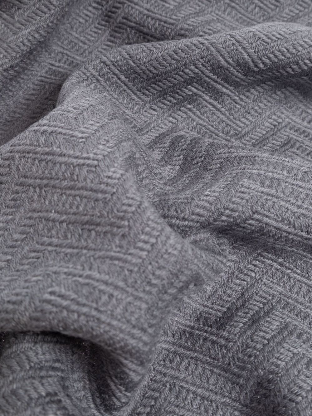herringbone wool scarf - 3