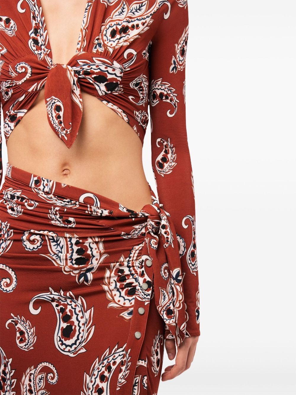 Paisley long split skirt - 6