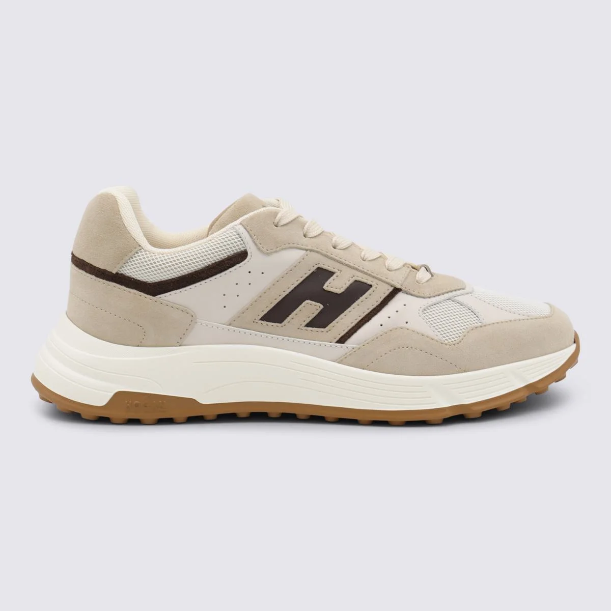 Hogan Beige And Brown Sneakers - 1