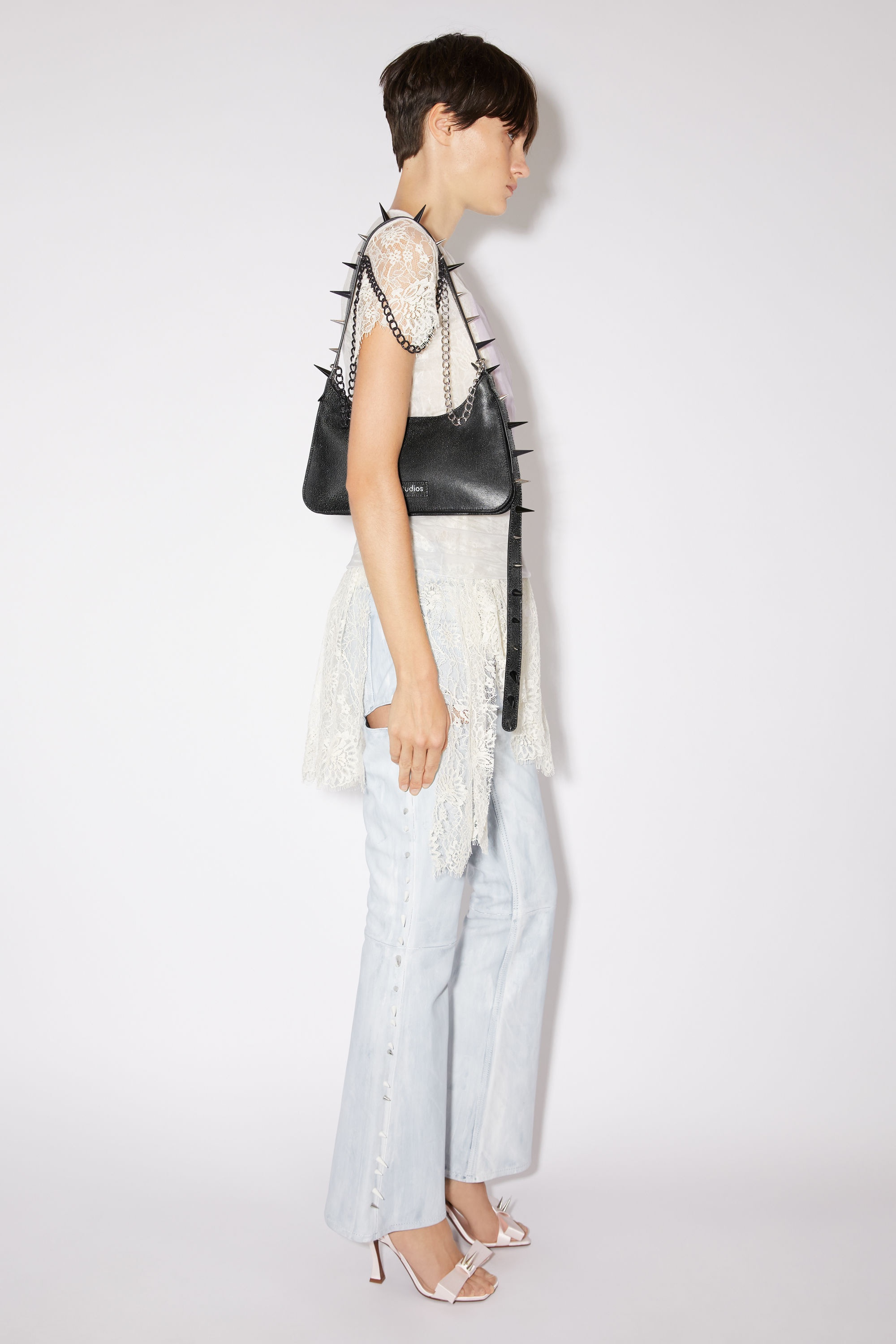 Platt spike mini shoulder bag - Black - 2