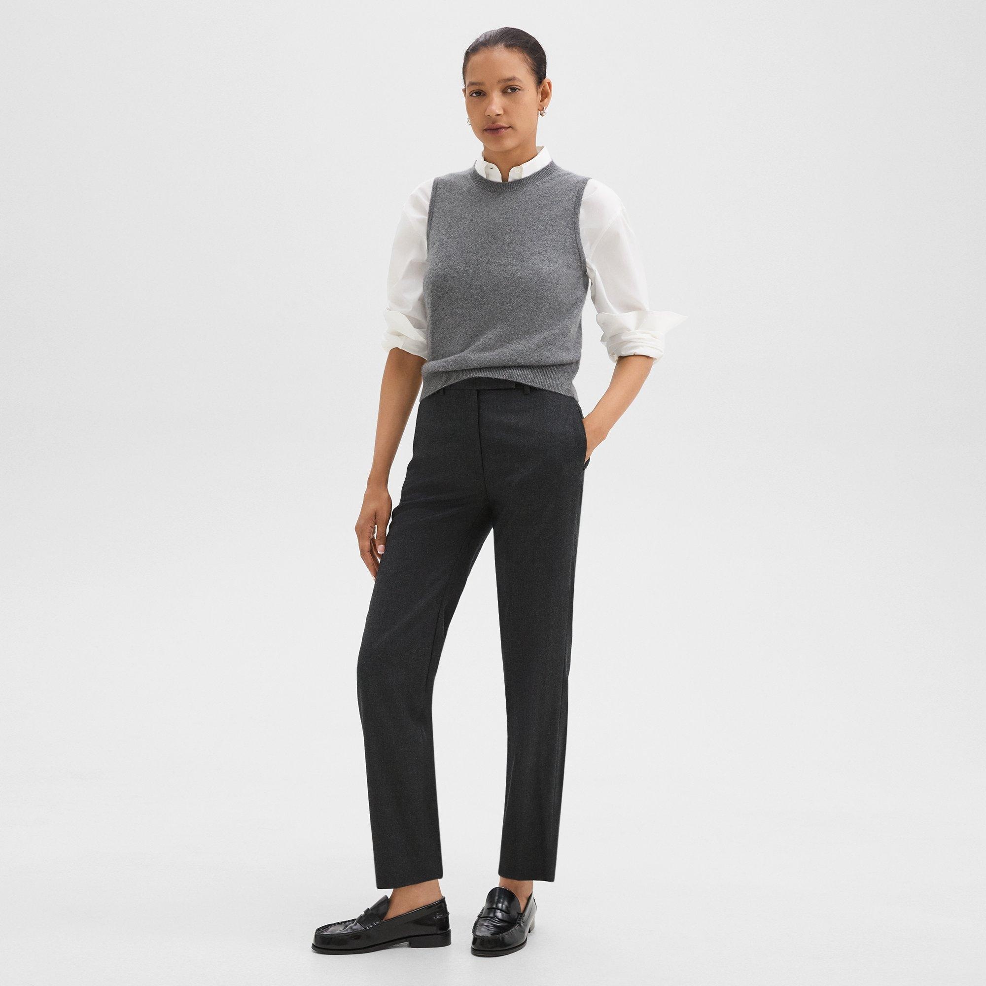 Tapered High-Waist Pant in Sleek Flannel - 2