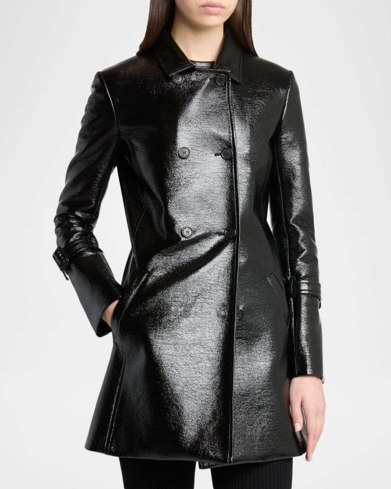 Double-Breasted Vinyl Coat 4