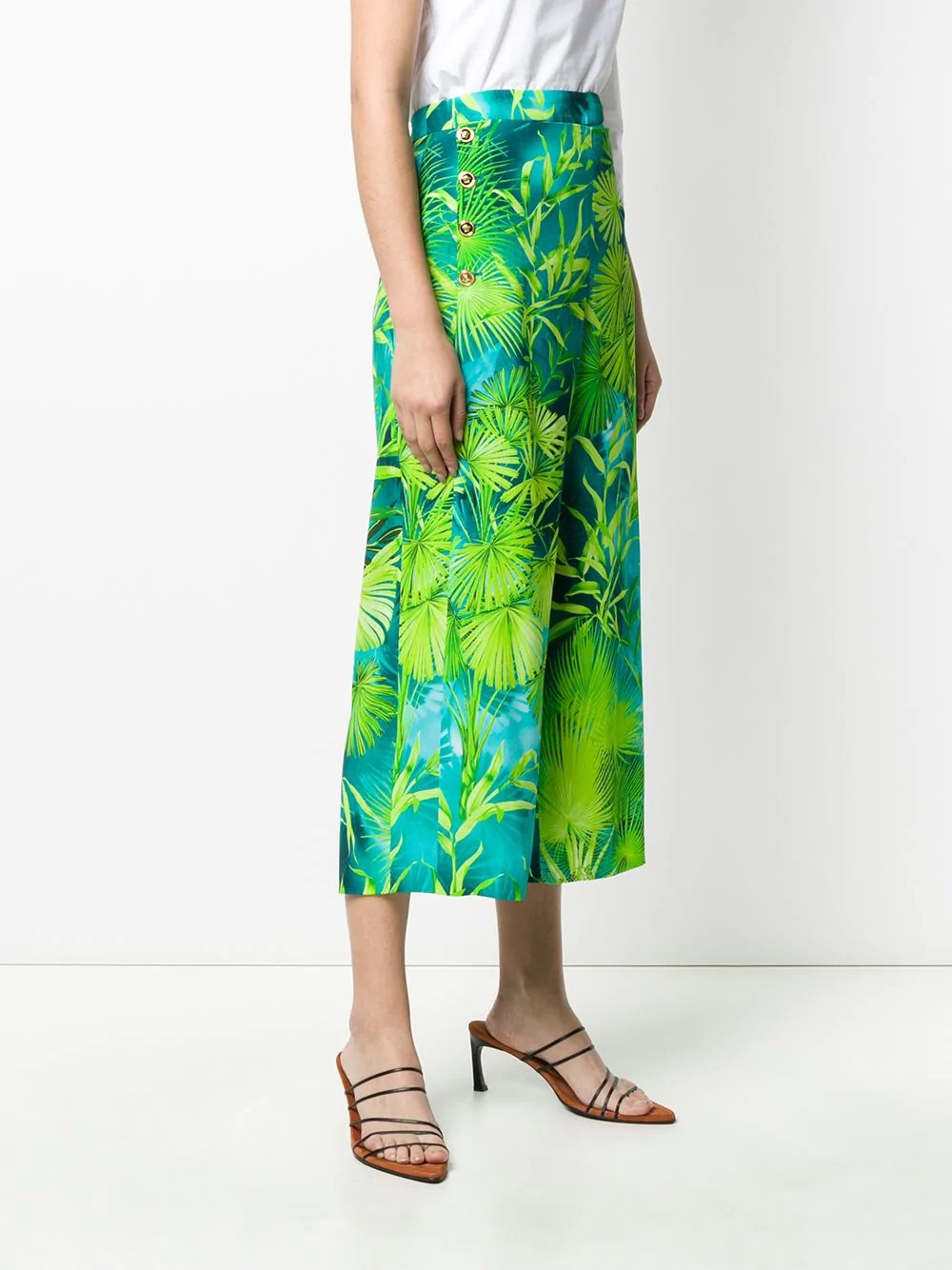 Jungle print cropped trousers - 3