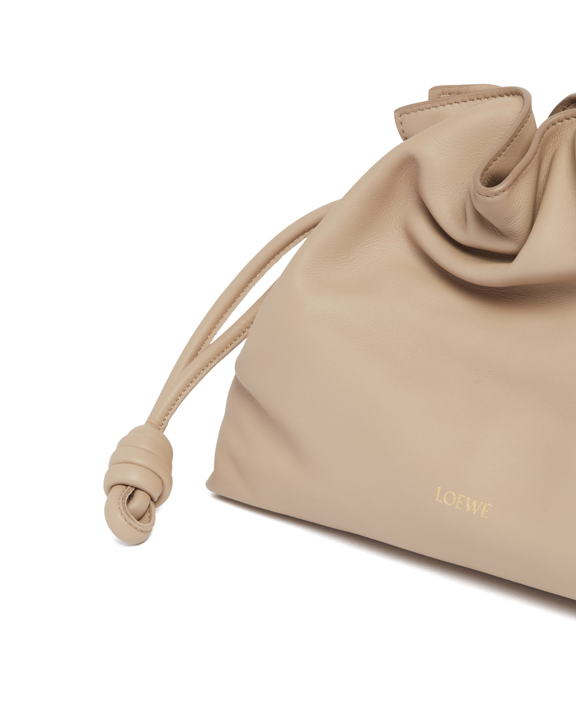 Beige Medium Flamenco Clutch Bag - 5