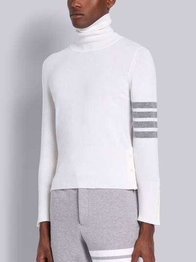 Thom Browne White Cashmere 4-Bar Turtleneck outlook