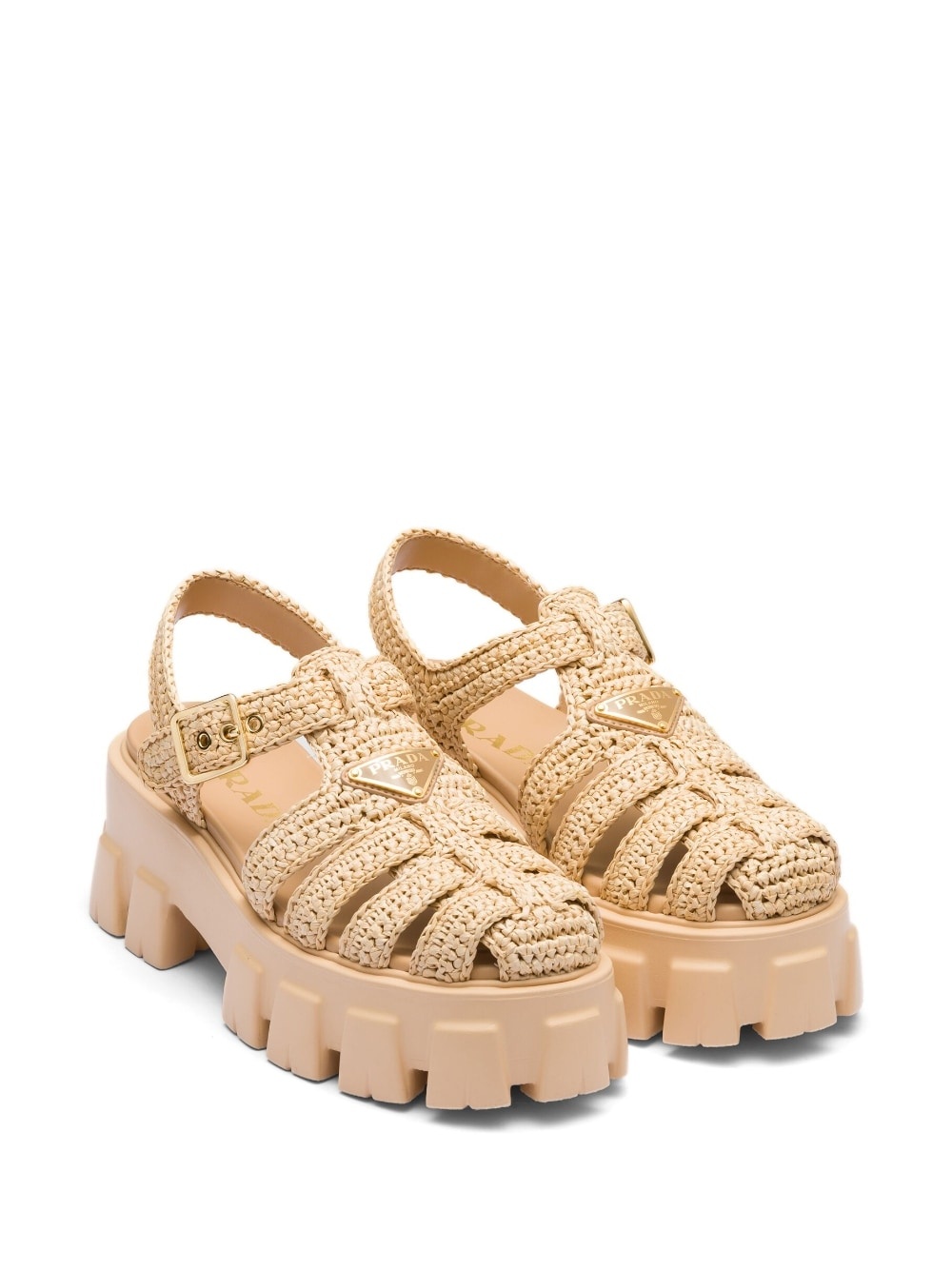 Monolith raffia platform sandals - 2