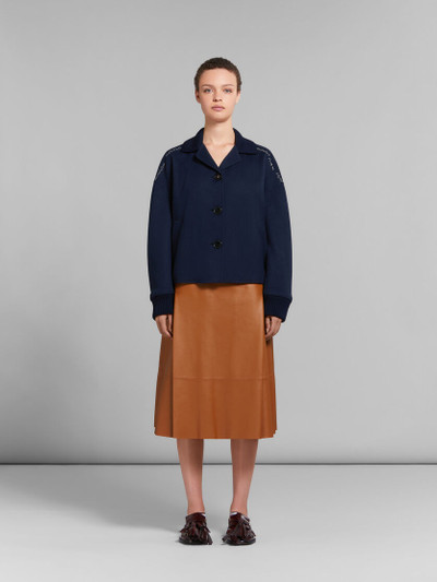 Marni DEEP BLUE WOOL AND CASHMERE JACKET WITH KNIT TRIMS outlook