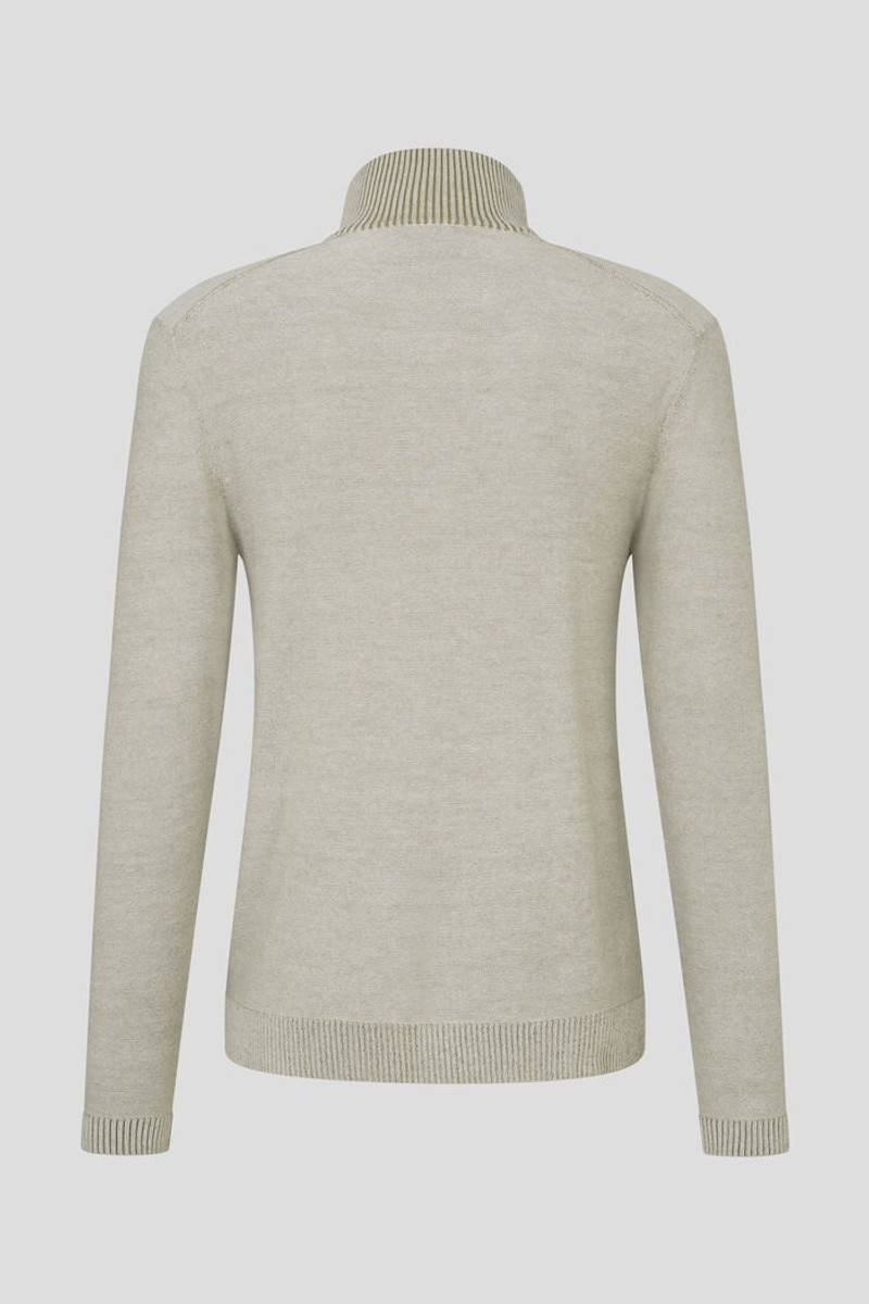 BOGNER Lias Merino-blend half-zip pullover in Lime green outlook
