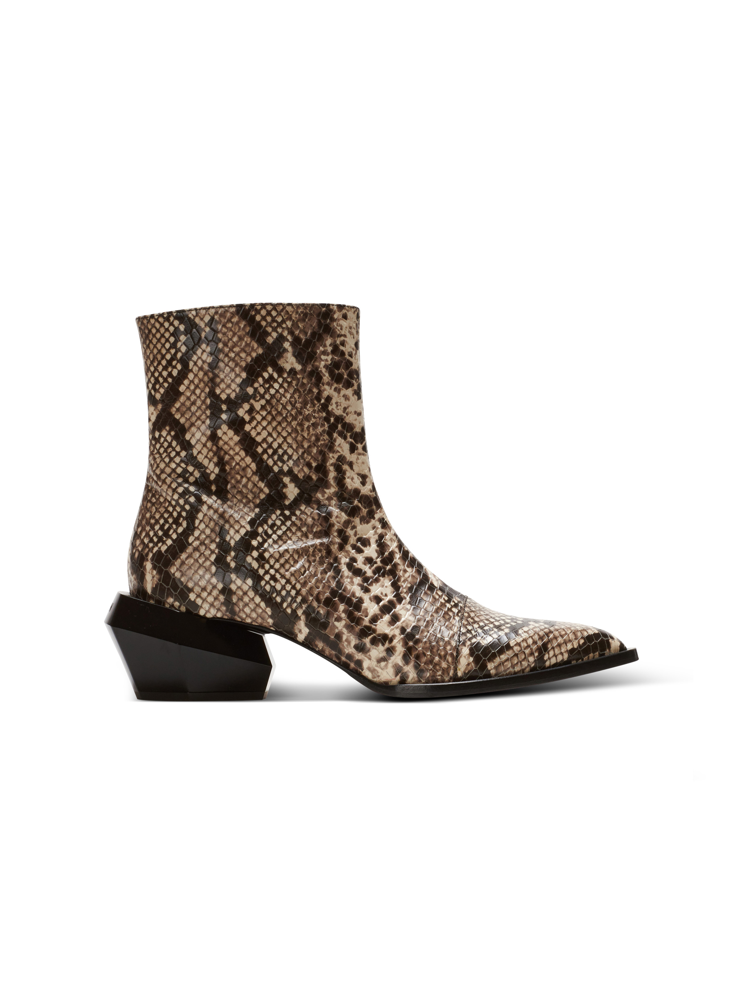 Billy snakeskin-effect leather ankle boots - 1