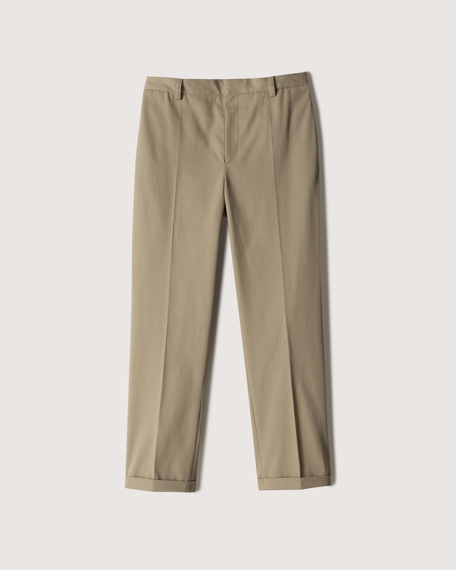 JUN - Twill straight-leg pants - Pebble - 1