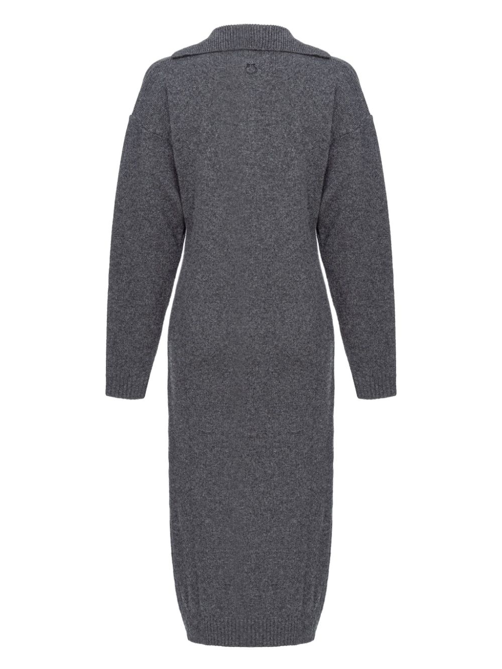spread-collar knitted midi dress - 2