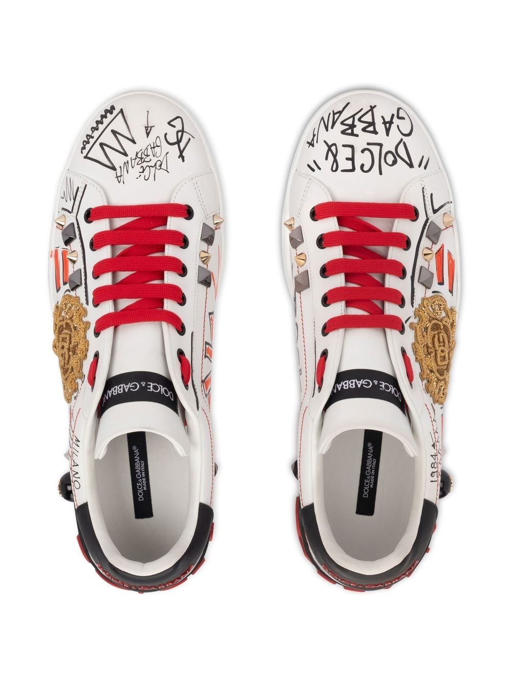 lace-up low-top sneakers - 4