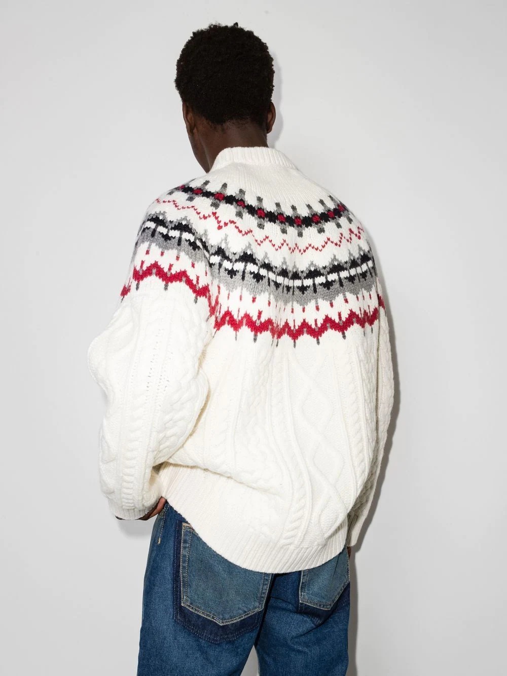 fairisle cable-knit jumper - 3