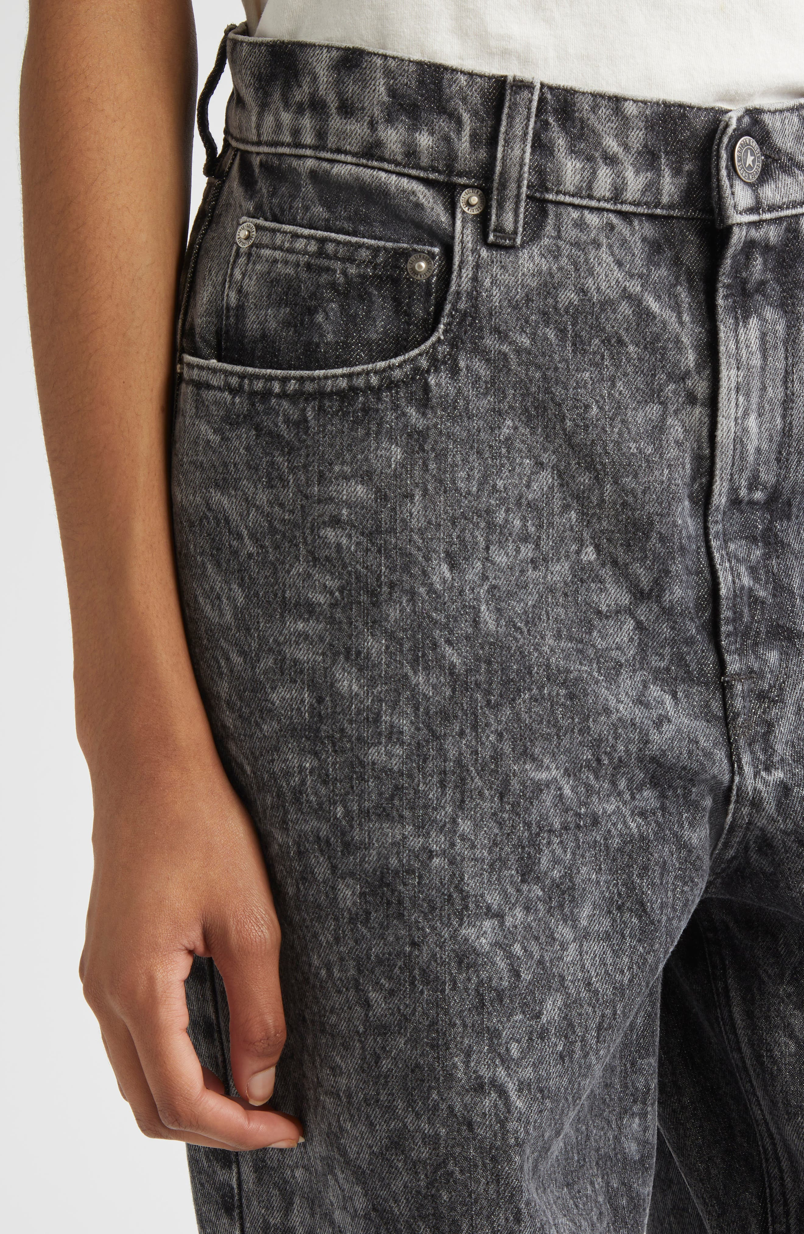 Golden Goose Journey W's Kim Straight Leg Jeans in Black Marble at Nordstrom - 5