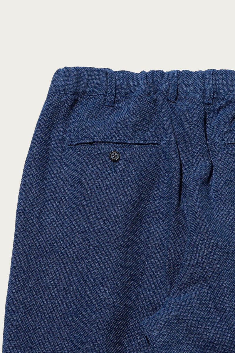 BEAMS PLUS 2 Pleats Relax Trousers COTTON Linen - Navy outlook