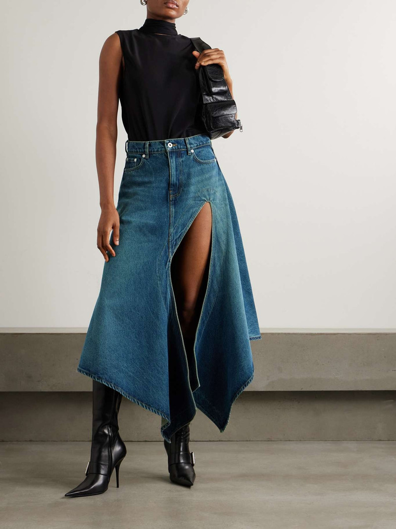Y/Project Evergreen cutout organic denim midi skirt outlook