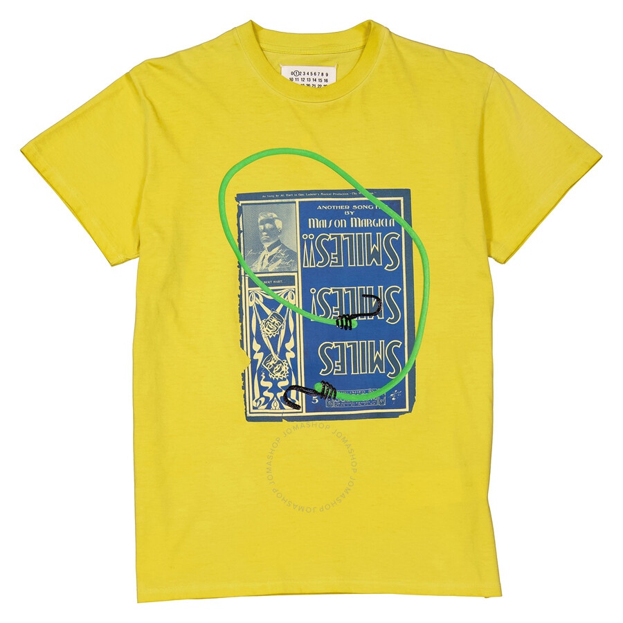 Maison Margiela Yellow Circus Smile Collage Print Cotton T-Shirt - 1